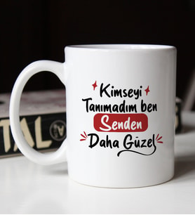 BK Gift Kimseyi Tanımadım Ben Tasarımlı Beyaz Kupa Bardak Arkadaşa Hediye , Doğum Günü Hediyesi-1
