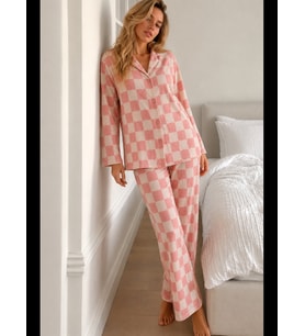 Night Kadın Bürümcük Tam Boy Pijama Takımı