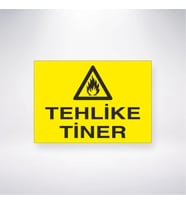 Tehlike Tiner 21x28 Arkası Yapışkanlı Levha