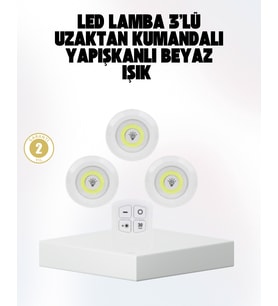 Kablosuz Gün Işığı 3’lü LED Spot Lamba Kumandalı