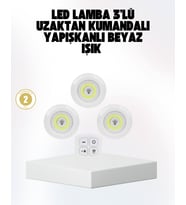 Kablosuz Gün Işığı 3’lü LED Spot Lamba Kumandalı