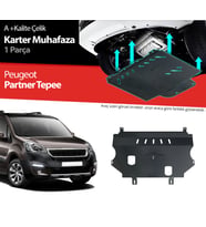 Peugeot Partner Tepee Çelik Karter Muhafaza Koruma 2008 2009 2010 2011 2012 2013 2014 2015 2016 2017