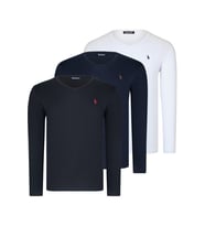 ÜÇLÜ SET T8587 DEWBERRY V YAKA ERKEK SWEATSHIRT-SİYAH-BEYAZ-LACİVERT