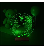 Luvivia Unicorn At Çocuk Odası Hediye Kişiye Özel 3D Lamba - Masa Gece Lambası