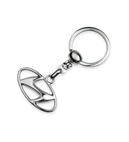 Hyundai Logolu Metal Otomobil Anahtarlığı - Krom Kaplamalı (Gümüş)