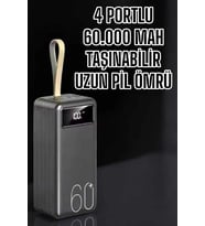 Powerbank 60.000 Mah Hızlı Şarj 4 Çıkışlı Uzun Şarj Süreli Dijital Göstergeli