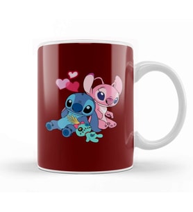 Lilo And Stitch Stitch & Angel Kupa Bardak Porselen