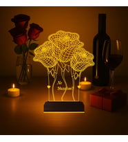 Luvivia Sevgiliye Hediye Gül Demeti Kişiye Özel 3D Lamba - Masa Gece Lambası