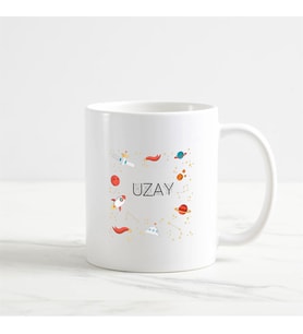 Uzay Kupa Bardak (1. Tasarım) (Beyaz)