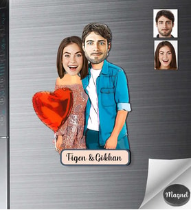 Kişiye Özel Sevgili Ahşap Magnet -1