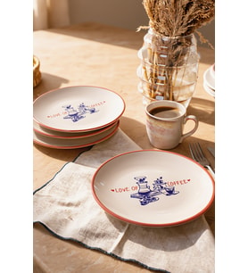 Keramika Love Of Coffee Pasta Tabağı 20 Cm 4 Adet 23455