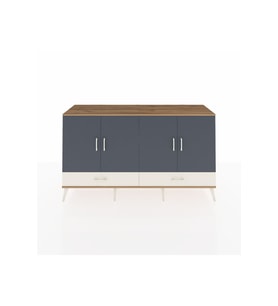 Hyperion Konsol 6 Raflı 2 Çekmeceli 4 Kapaklı 176x44x99 Çam-Antrasit/Aytaşı