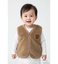 Welsoft Erkek Bebek Çocuk Çıtçıtlı Yelek – Ayıcık Armalı, Yumuşak Peluş Bebek Yeleği (6-36 Ay) (Kahverengi)