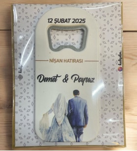 10 Adet Söz, Nişan, Nikah, Düğün Hediyesi Açacak Magnet Kart ve Ambalajlı Tek Tek (uznmg3)