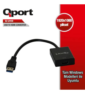 QPORT Q-UHD USB 3.0 TO HDMI DÖNÜŞTÜRÜCÜ