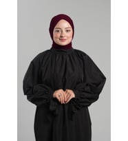 Bordo Pratik Hazır Geçmeli Tesettür Eşarp Sandy Arkadan Çıtçıtlı Piliseli Hijab 2406_16