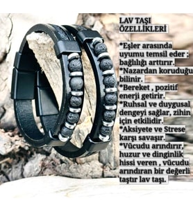 LAV DERİ EL YAPIMI ÇİFT BİLEKLİK