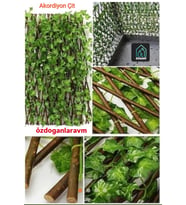 Anadolu Ahşap Yapay Sarmaşıklı Açılır Kapanır Akordeon Çit 200X90 - 240X70 - 250X67 -280 X 45