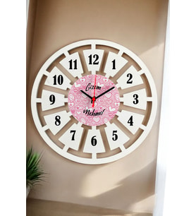 Kalp Tasarımlı Duvar Saati 40cm (Beyaz)