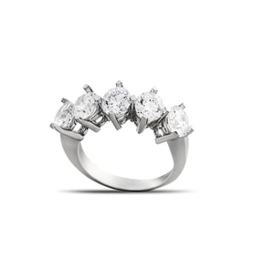 Starlight Diamond Pırlanta Montür Klasik Tasarım 925 Ayar Gümüş Kadın Beştaş Yüzük (Gri-Beyaz)