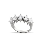 Starlight Diamond Pırlanta Montür Klasik Tasarım 925 Ayar Gümüş Kadın Beştaş Yüzük (Gri-Beyaz)