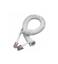 Spiralli Telefon Ahize Kablosu - Beyaz