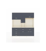 Arges Gardrop 10 Raflı 6 Çekmeceli 8 Kapaklı 220x30x243 Aytaşı-Antrasit