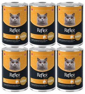 Reflex Plus Dana Etli Sos İçinde Et Parçacıklı Kedi Konservesi 400 Gr*6 ADET