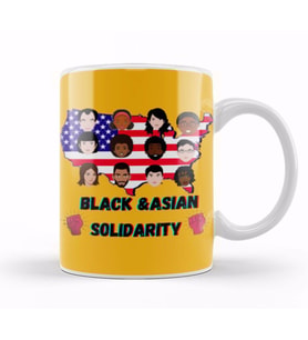 Black Asian Solidarity Stop AAPI Hate Kupa Bardak Porselen