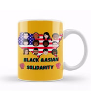 Black Asian Solidarity Stop AAPI Hate Kupa Bardak Porselen