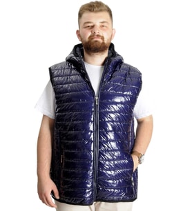 Mode XL Büyük Beden Erkek Yelek Kopşonlu Kapitone 23707 İndigo
