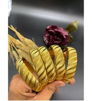 22 AYAR ALTIN KAPLAMA 1.5 CM TREND DESEN BİLEZİK- İMİTASYON BİLEZİK