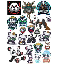 Panda Temalı Sticker -1 19 Parça Telefon, Tablet, Defter, Laptop Sticker