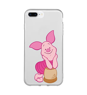 Iphone 7 Plus ve 8 Plus Uyumlu Piglet Tasarımlı Şeffaf Telefon Kılıfı