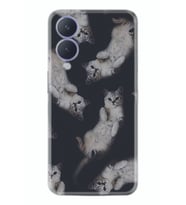 Vivo Y17s Kılıf Silikon Desen Özel Seri Sevimli Kedicikler 1785