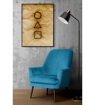 Çerçeveli  Tablo  Dekorasyon  Squid Game Pano Sticker Ev Dekoru Tekli Çerçeve (Siyah)