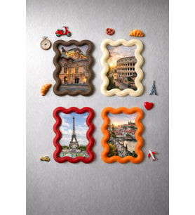 4'lü Set Mini Çerçeve Buzdolabı Magneti (Çok Renkli)