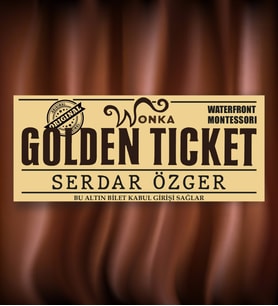 Kişiye Özel İsim Baskılı  Willy Wonka Altın Bilet