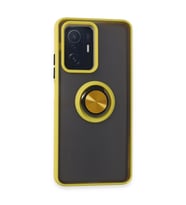 Xiaomi Mi 11t Pro Kılıf Montreal Yüzüklü Silikon Kapak - Sarı