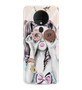 Tecno Spark 6 Kılıf Resimli Silikon Kılıf Donut Girl 1408