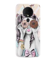 Tecno Spark 6 Kılıf Resimli Silikon Kılıf Donut Girl 1408
