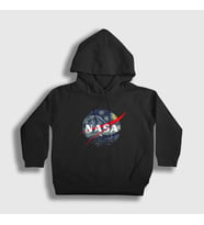Presmono Unisex Çocuk Siyah Van Gogh Logo Nasa Space Uzay Kapüşonlu Sweatshirt 284168tt