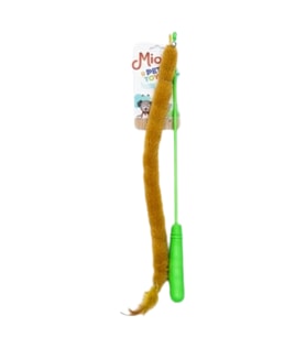 Peluşlu Tüylü Kedi Olta Oyuncağı Yeşil