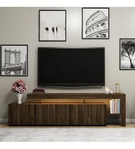 TV Sehpası Buğra Ceviz LED Işıklı 192 cm