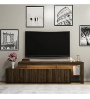 TV Sehpası Buğra Ceviz LED Işıklı 192 cm