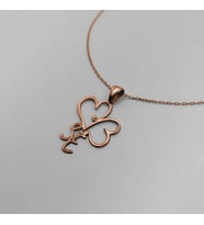 925 Ayar Gümüş Kişiselleştirilebilir Harfli Kalp Kolye (Rose)