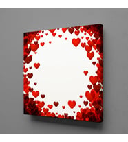 ÇERÇEVE ŞEKLİNDE KALPLER KANVAS TABLO 160x160cm