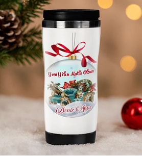 BK Gift Kişiye Özel İsimli Yılbaşı Tasarımlı Çelik Termos Bardak - 11, Yılbaşı Hediyesi, Yeni Yıl Hediyesi