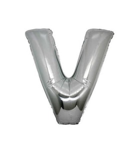 Folyo balon harf v 40 inc gümüş p1-