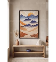 Doğa Manzaralı Minimalist 1. Kalite Ahşap Çerçeveli Tablo